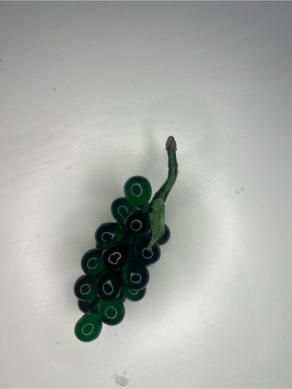Murano Green Glass Grape Cluster Decorative Accent
